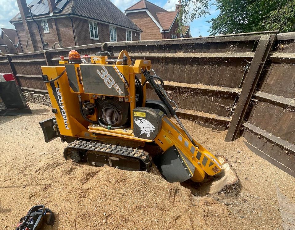 M&J Stump Grinder in action